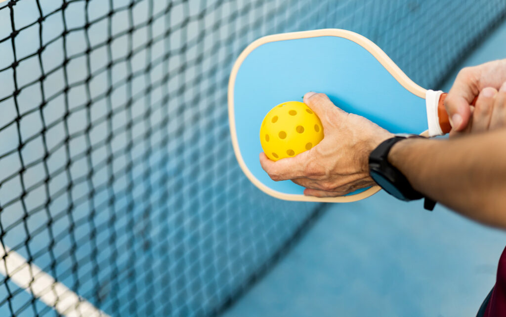 national pickleball day, ball on paddle