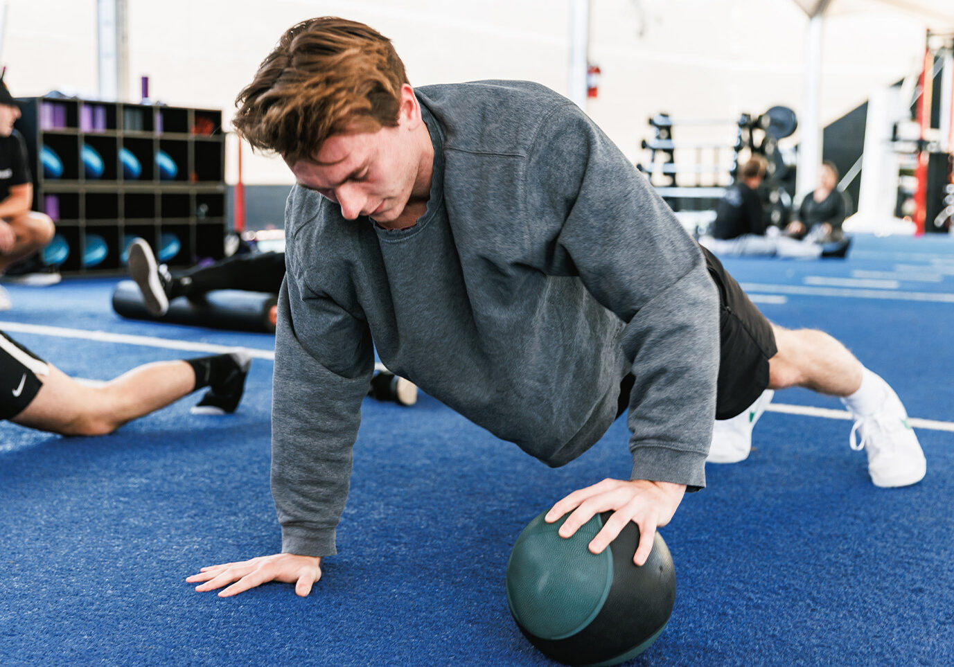 fall into fitness, man in workout class